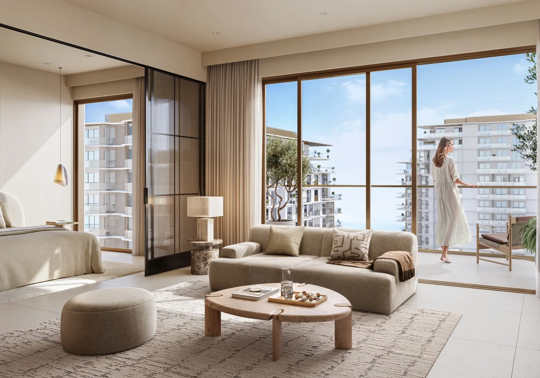 Living room with sea view